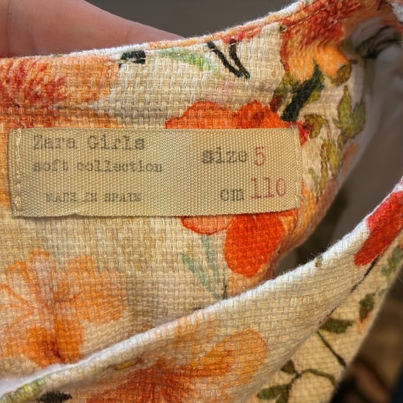 ZARA Girls Floral Poplin Shirt Sleeve Dress 5 - Picture 4 of 4